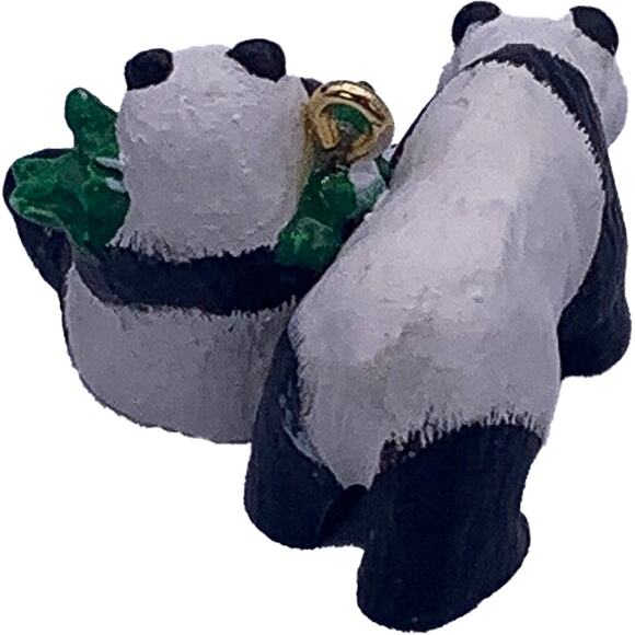 1998 Hallmark Keepsake Peaceful Pandas Miniature Christmas Ornament in Mint Box - Picture 4 of 5